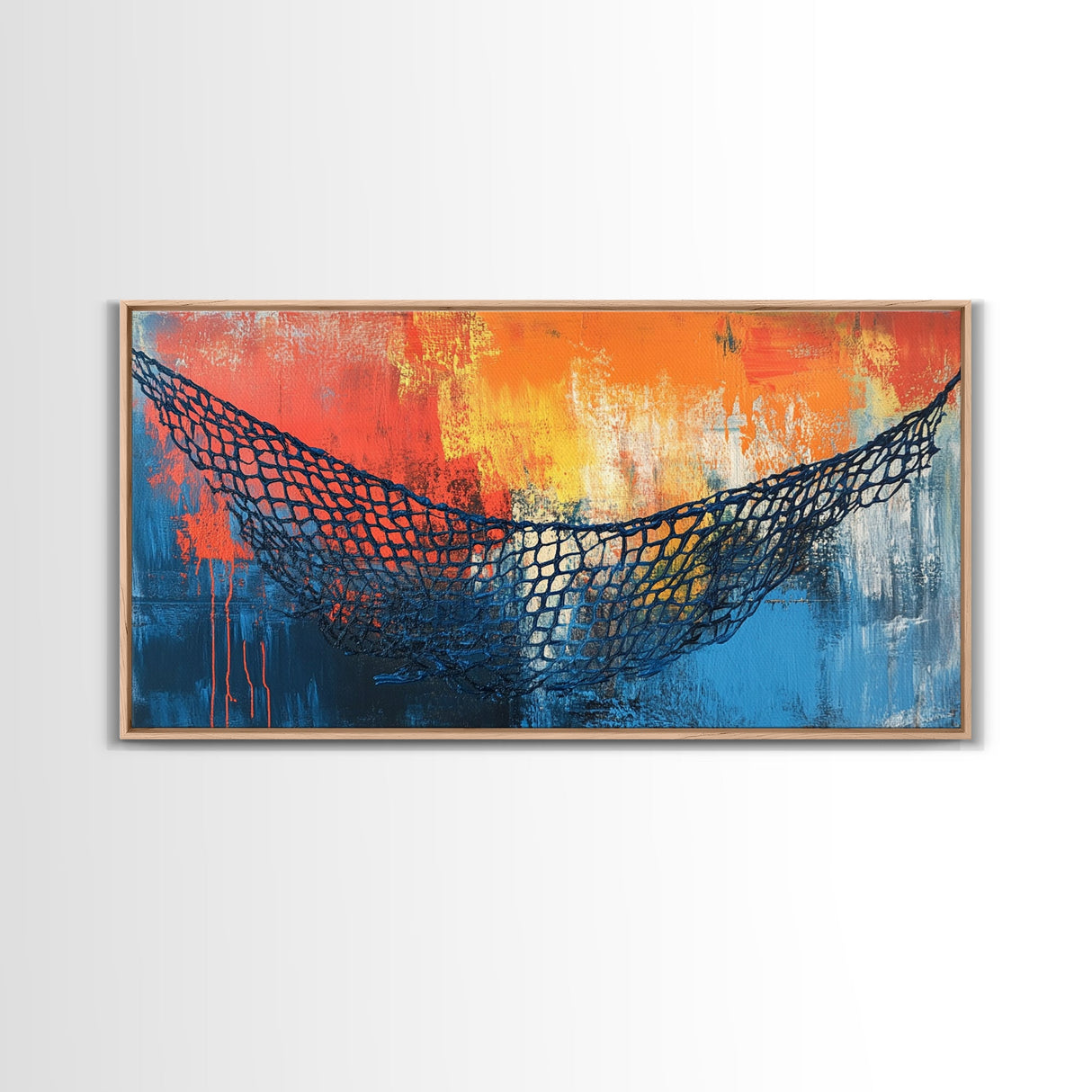Fisherman’s Net, nautical decor, textured art, abstract painting, ocean painting, southwest wall art, Canvas Print, coastal painting