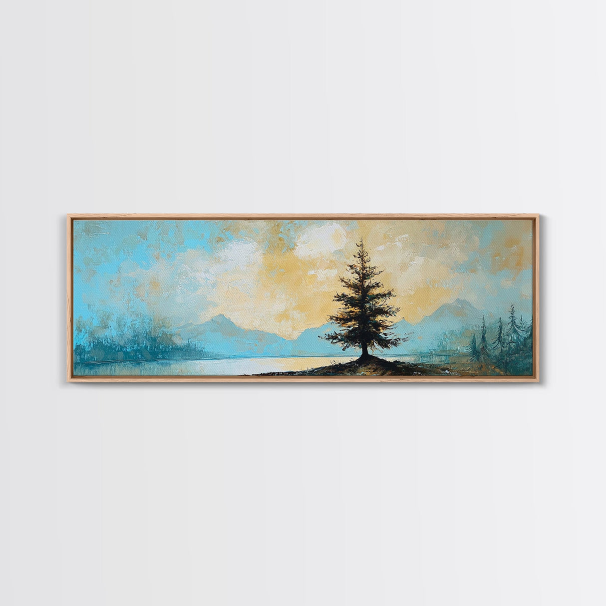 Lone Pine Tree Landscape, Minimalist Mountain Art, Tranquil Nature Scene, Rustic Cabin Wall Art, Modern Neutral Decor, Bedroom Art