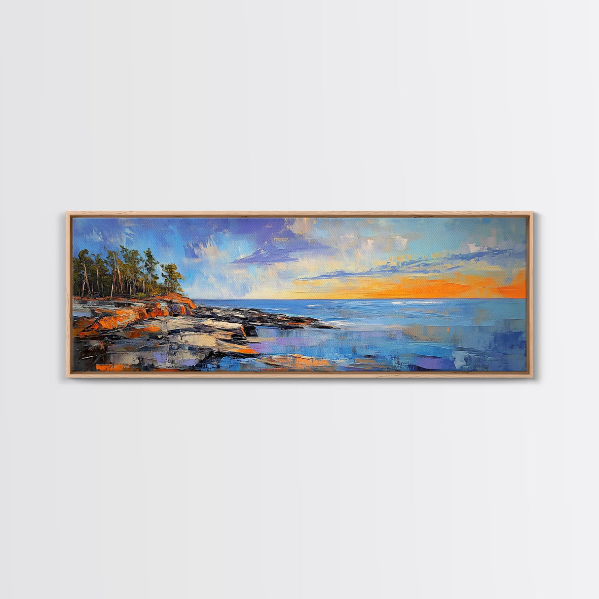 Sunset Coastal Escape Canvas Print, Scenic Ocean Landscape, Nature Wall Art, Beach House Decor, Vibrant Art, Living Room Art