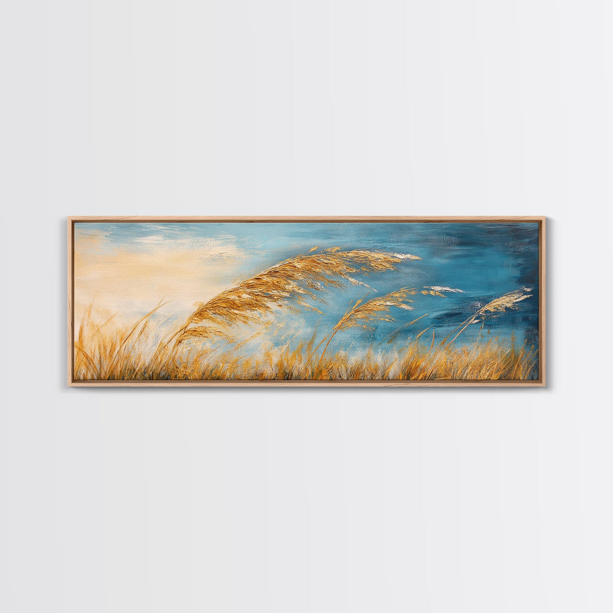 Golden Wheat in the Wind, Rustic Autumn Nature Wall Art, Warm Earthy Landscape Painting, Farmhouse Fall Decor, Cozy Home Artwork