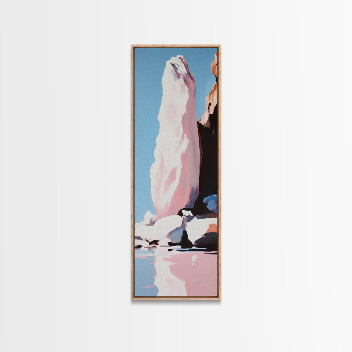 Iceberg, Arctic, Frozen Landscape, Blue, White, Modern Home Art, Minimalist, Winter, Living Room, Office, Framed Canvas Print