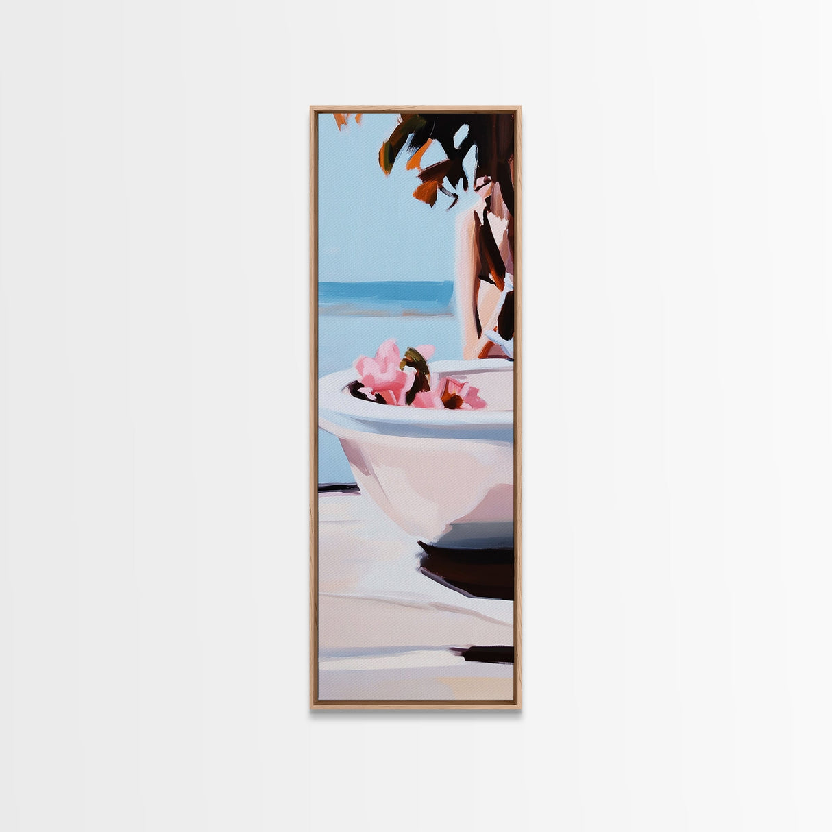 Ocean Breeze, Coastal Tranquility, Beach House Aesthetic, Canvas Print, Soft Pastel Colors, Modern Wall Art, Relaxing Home Decor