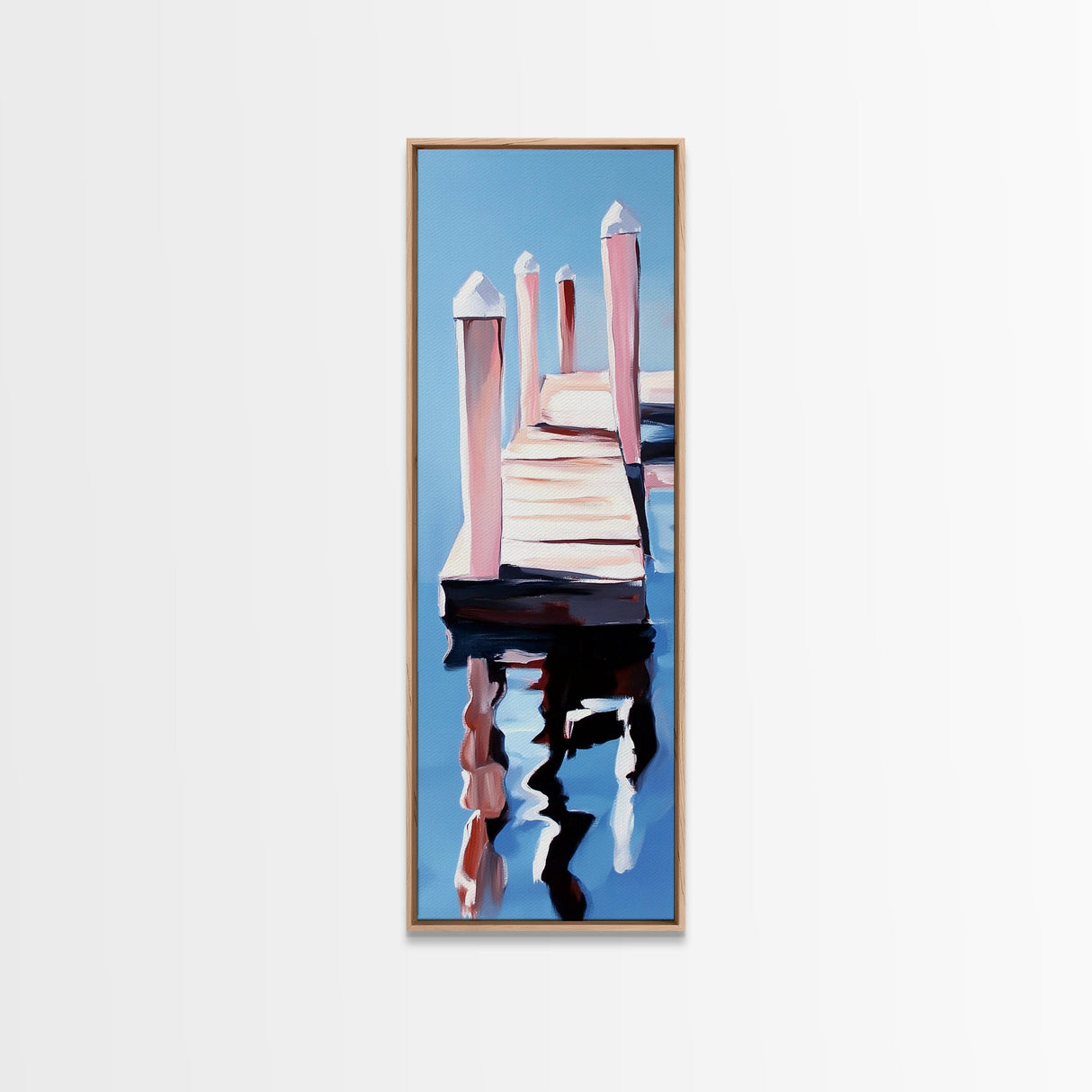 Dock Reflection, Nautical Decor, Seaside Wall Art, Canvas Print, Minimalist Art, Coastal Aesthetic, Blue Wall Art, Modern Home Decor