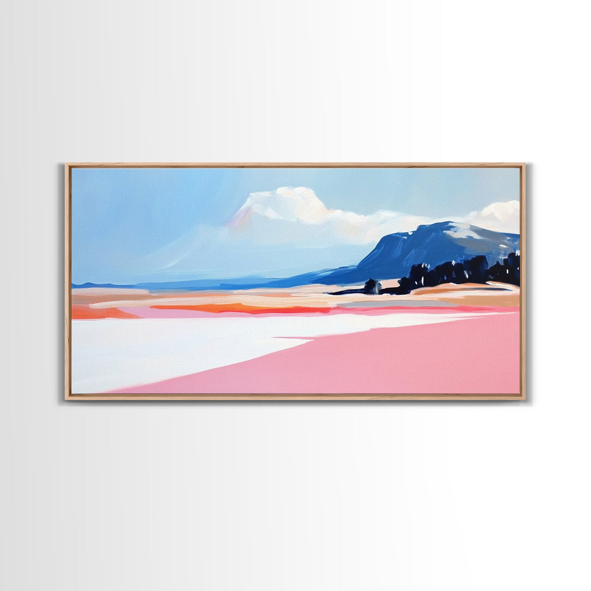 Mountain Horizon, Pastel Desert, Sunset Landscape, Canvas Print, Southwest Wall Art, Earth Tone Decor, Living Room Artwork, Scenic Painting