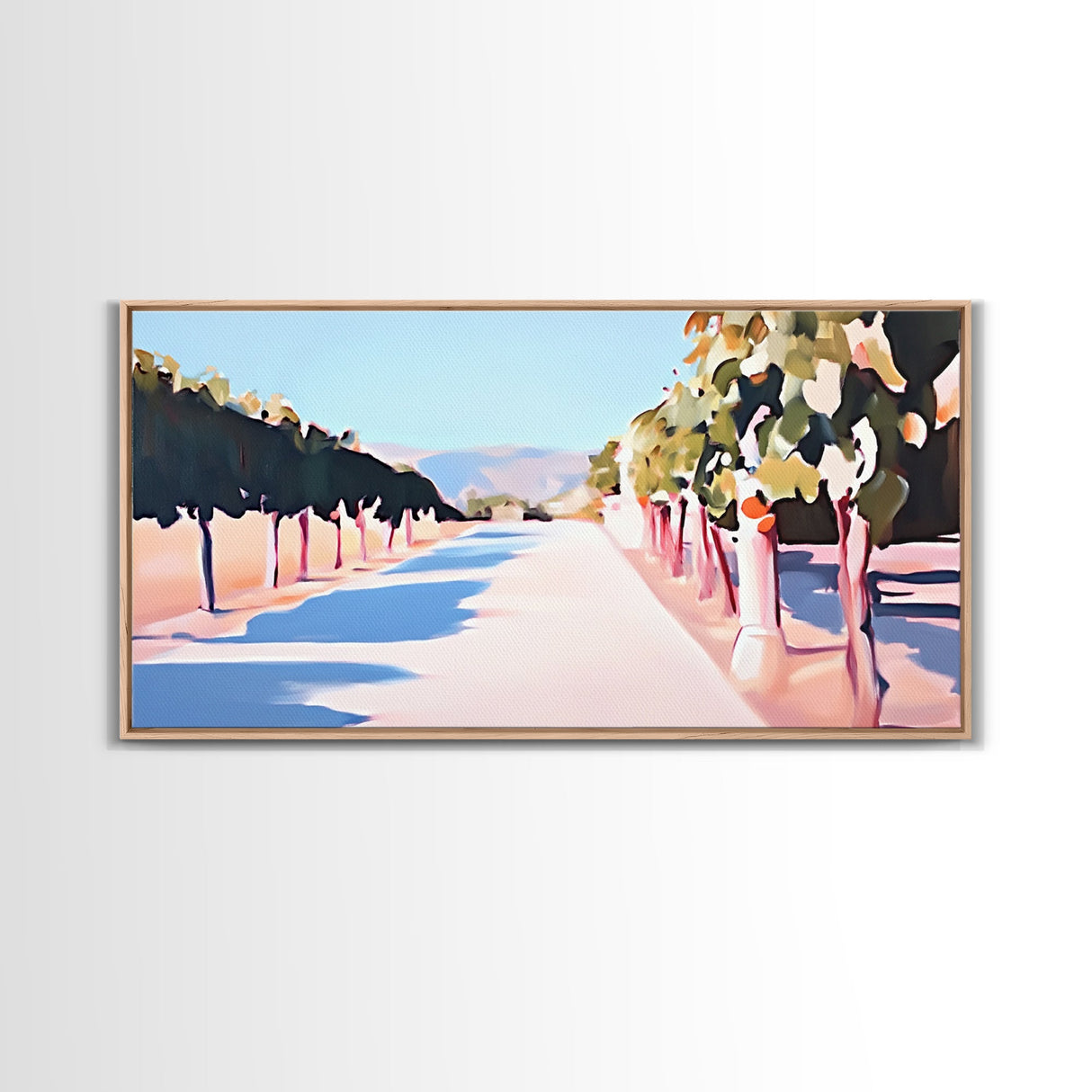 Vineyard Path, Rustic Landscape Print, Dining Room Wall Art, Framed Canvas Print, Nature Painting, Farmhouse Decor, Autumn Art