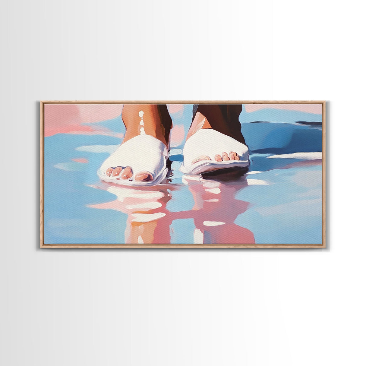 Summer Steps, Beach Aesthetic, Canvas Print, Pastel Art, Coastal Wall Art, Ocean Photography, Minimalist Decor, Bedroom Wall Art