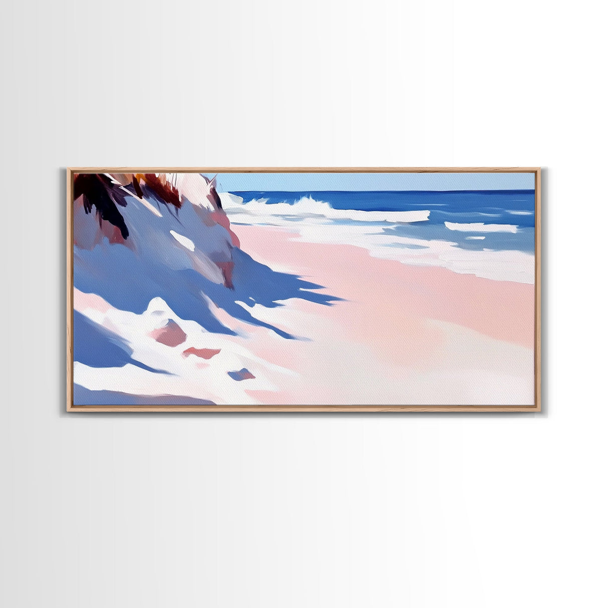 Ocean Waves, Coastal, Abstract, Canvas Print, Beach Wall Art, Living Room Decor, Modern Seascape, Blue and White, Nautical Theme