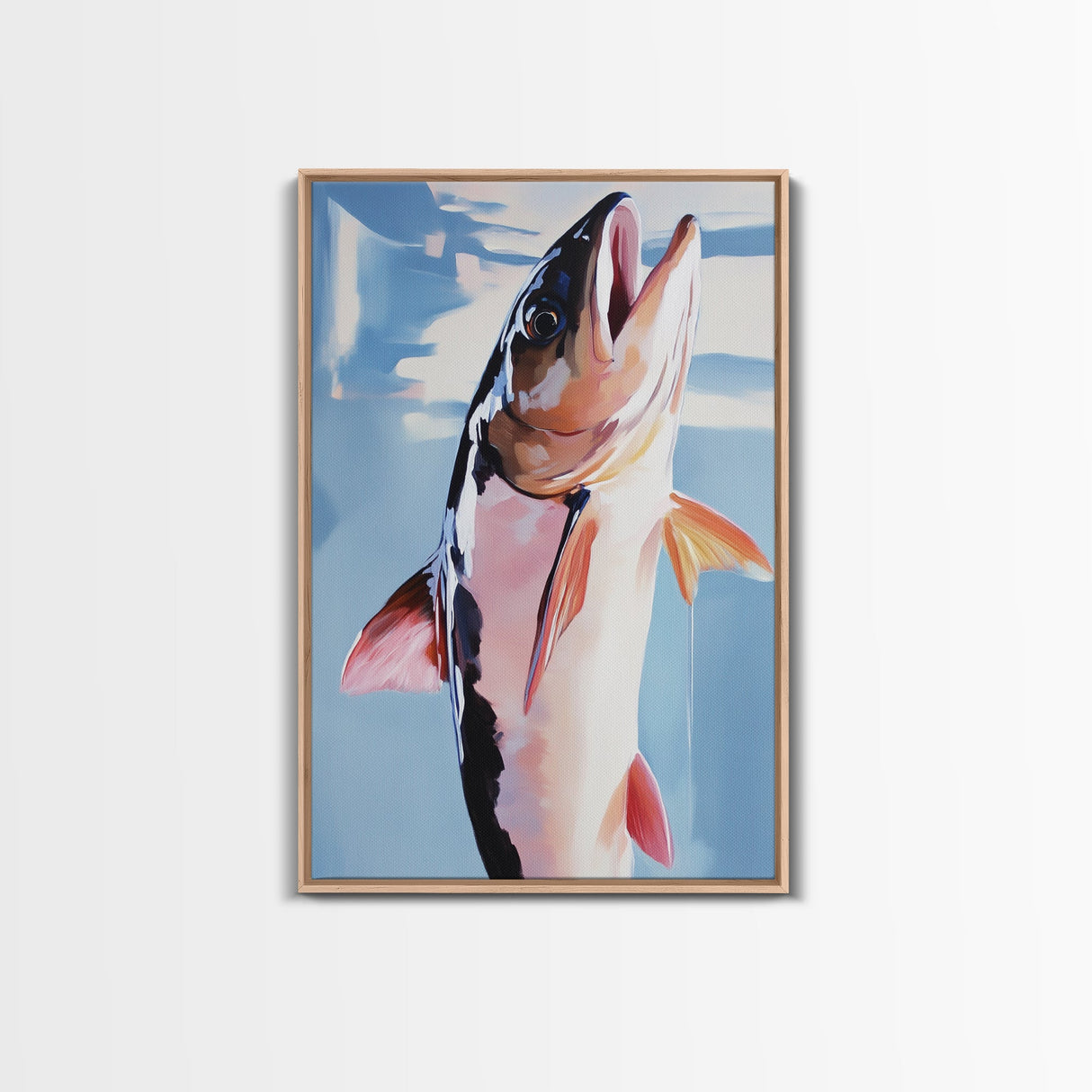 Fish, Realistic, Fishing Art, Lake House Decor, Wildlife Enthusiast Gift, Rustic Cabin Wall Art, Outdoor Theme, Framed Canvas Print