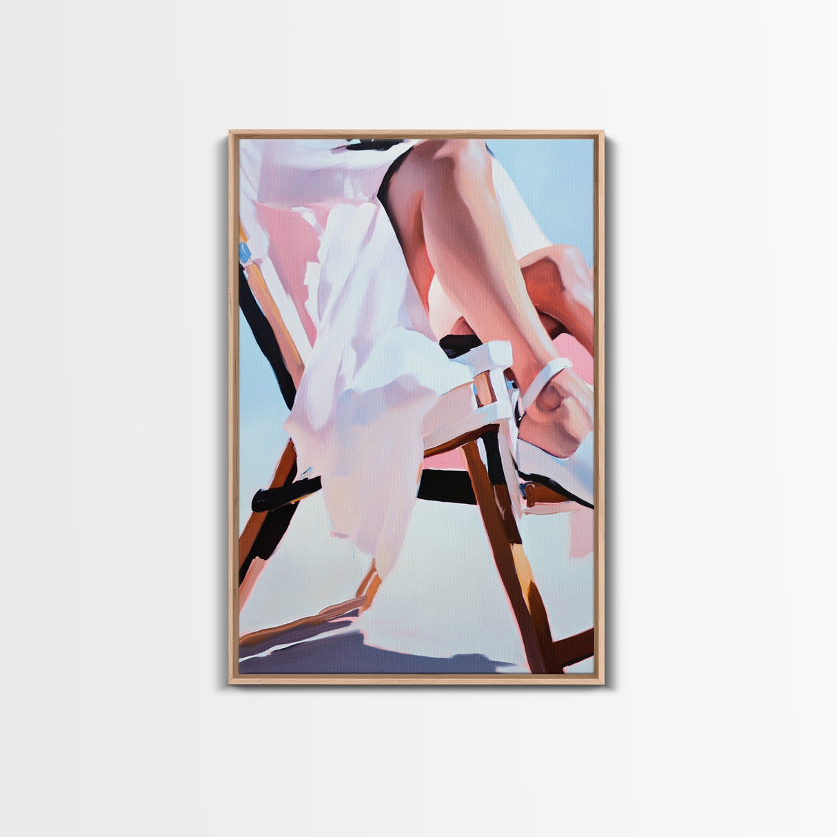 Relaxing Moment, Summer Vibes, Elegant Legs, Canvas Print, Feminine Art, Minimalist Aesthetic, Bedroom Wall Art, Chic Modern Decor