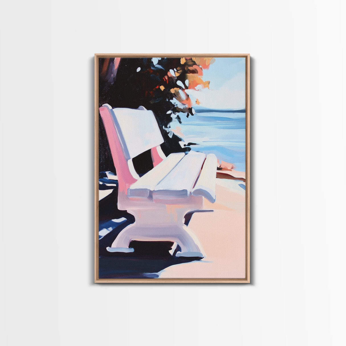 Lakeside Bench, Peaceful View, Serene Landscape, Impressionist Painting, Cozy Home Decor, Relaxing Art, Bedroom Wall Art, Canvas Print