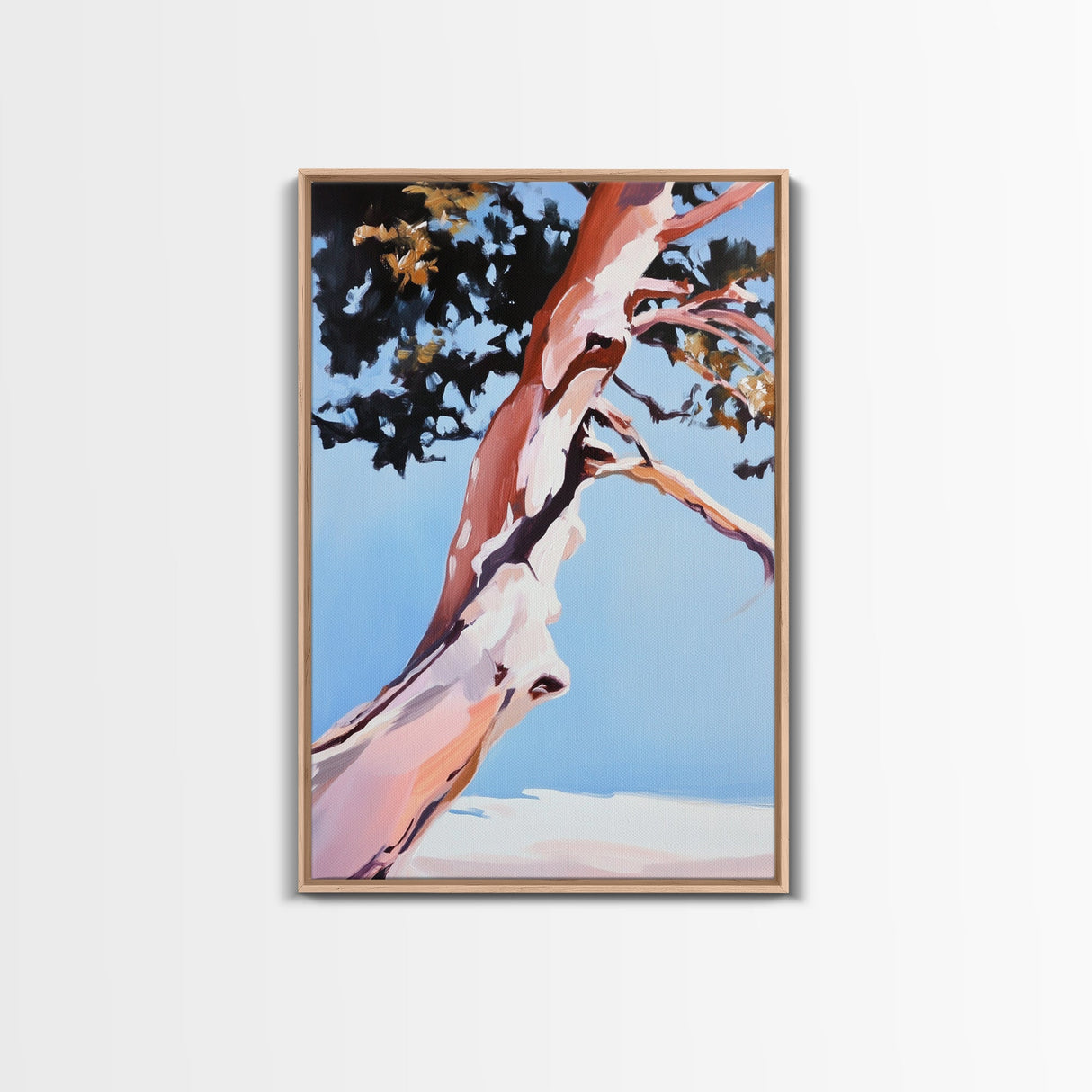 Abstract Tree Art, Modern Landscape Painting, Contemporary Earthy Decor, Minimalist Nature Print, Framed Canvas Print, Office Wall Art