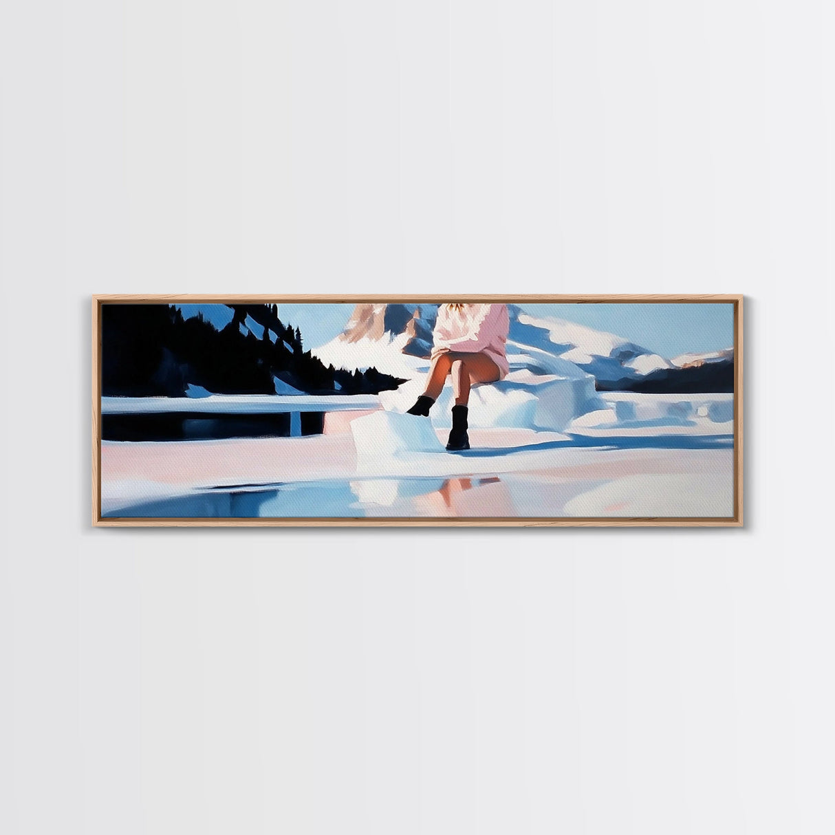 Ice Queen, Winter Wonderland, Feminine Adventure Art, Dreamy Arctic Scene, Fashion-Inspired Decor, Home Aesthetic, Framed Canvas Print