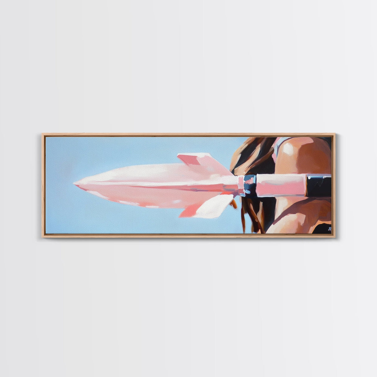Pink Rocket, Retro Futurism, Pop Art Aesthetic, Mid-Century Modern Wall Art, Playful Home Design, Bold Statement Art, Canvas Print