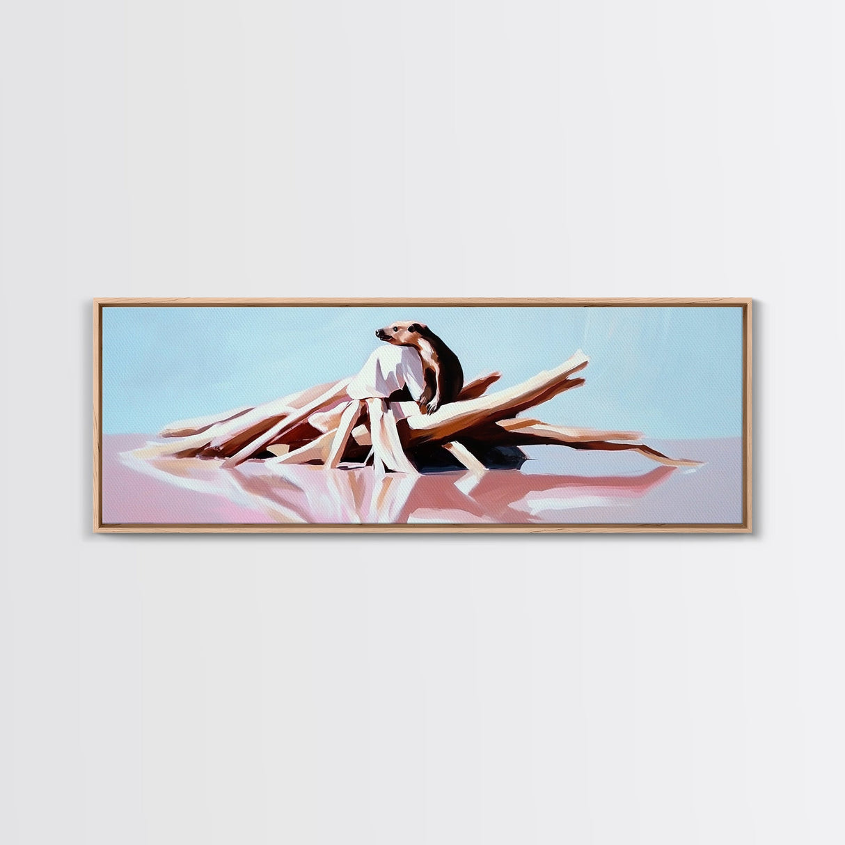 Nature Reflection, Surreal Landscape, Dreamy Water, Modern Canvas Print, Living Room Wall Art, Minimalist Art, Soft Color Aesthetic