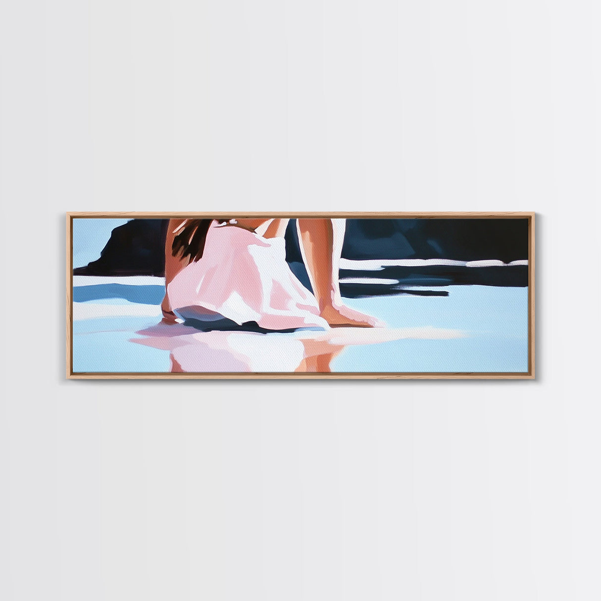 Reflections, Beach Walk, Minimalist Art, Framed Canvas Print, Modern Wall Art, Relaxing Decor, Contemporary Home, Living Room Artwork