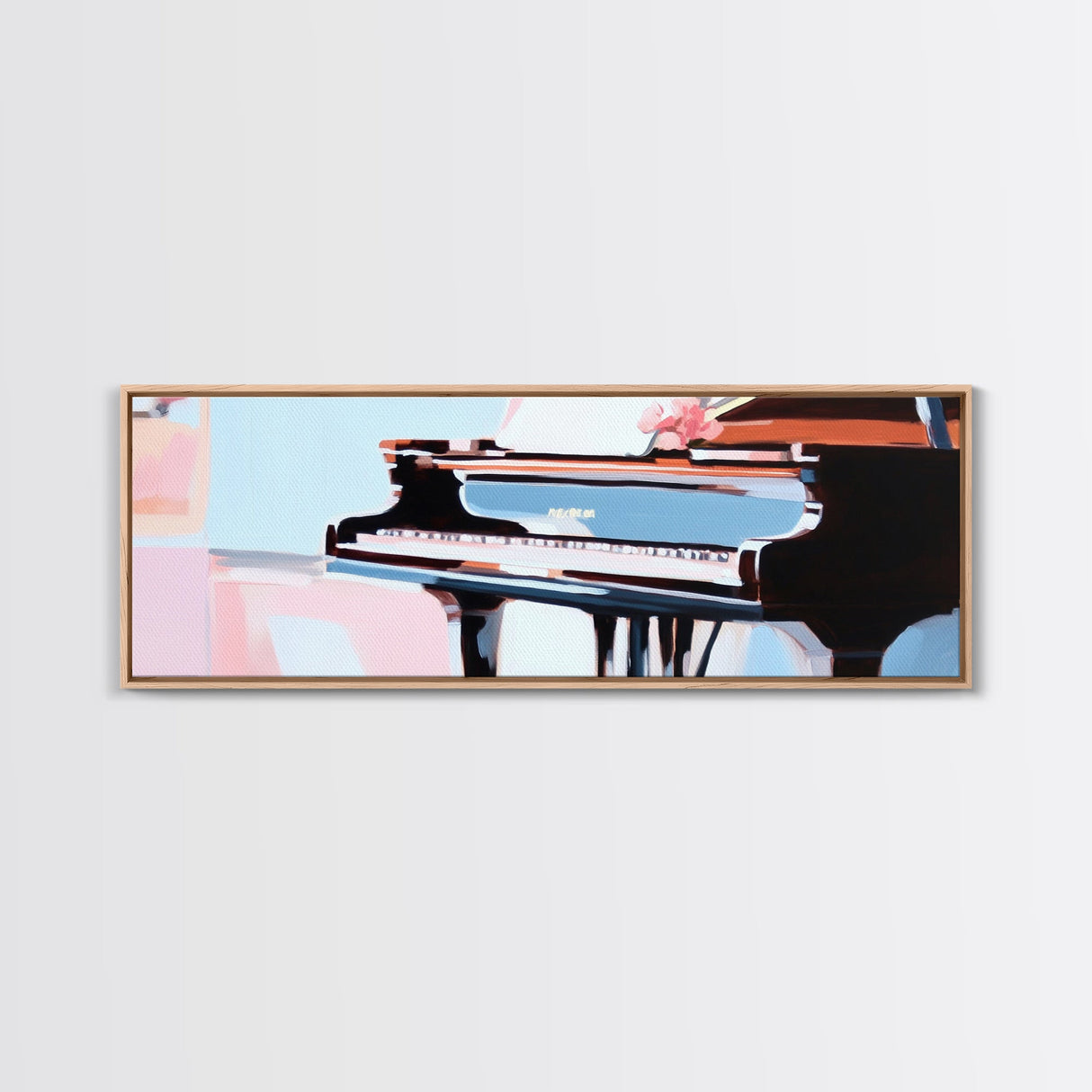 Grand Piano, Music Lover Gift, Classical Music Art, Elegant Interior, Framed Canvas Print, Minimalist Home Office Decor