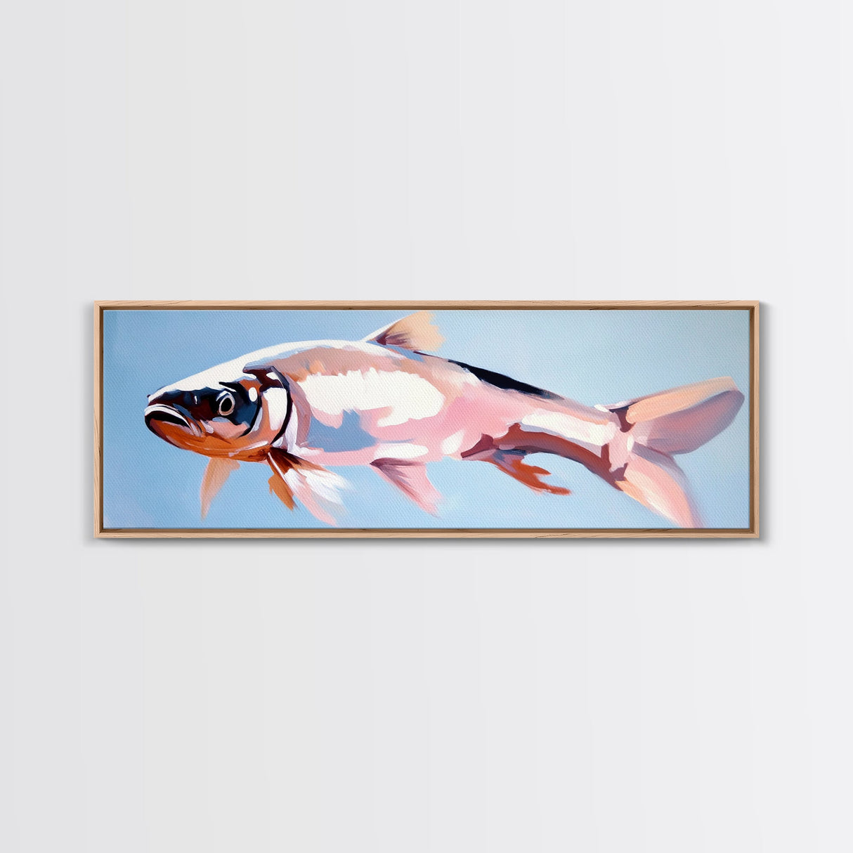 Fish, Ocean Wildlife, Coastal Art, Framed Canvas Print, Nautical Wall Art, Minimalist Decor, Beach House Art, Dining Room Art