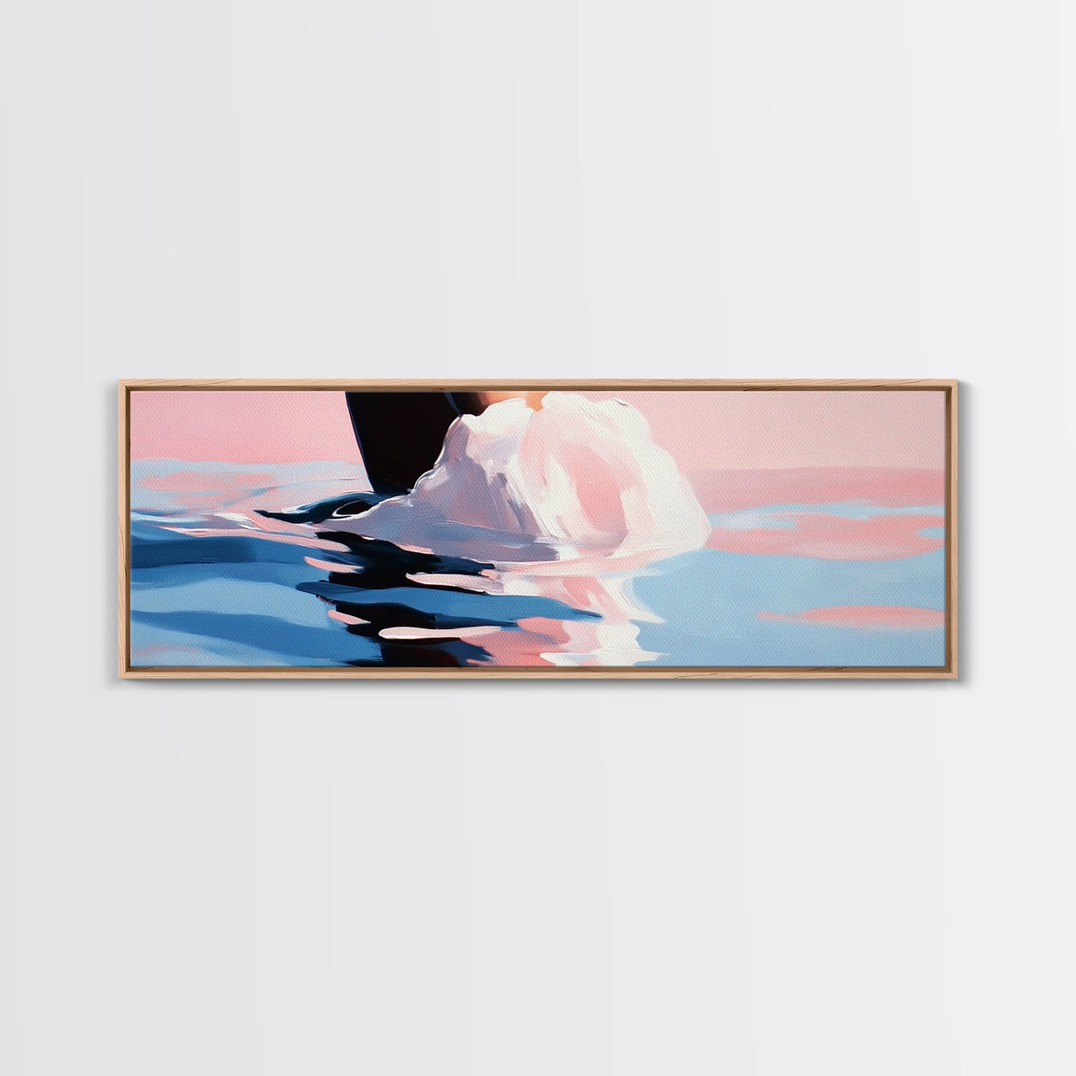 Ocean Waves, Sunset Beauty, Tranquil Seascape, Beach House, Framed Canvas Print, Coastal Art, Living Room Decor, Summer Vibes