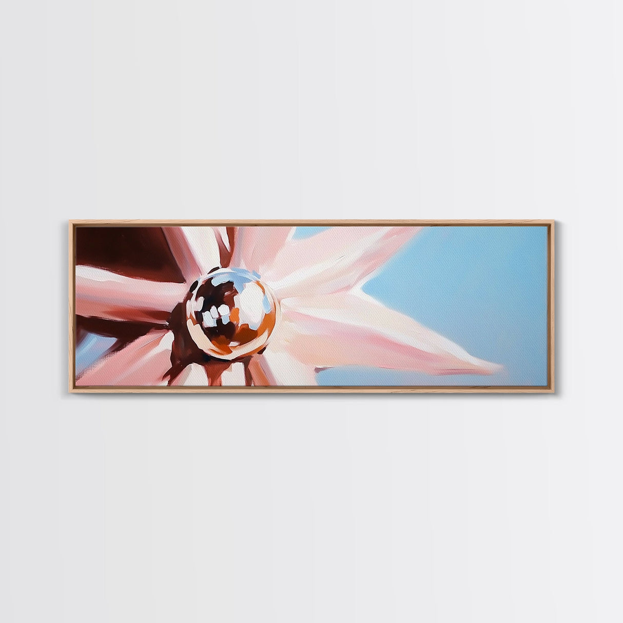 Floral Reflection Art, Modern Flower Print, Soft Pastel Wall Decor, Minimalist Bloom Painting, Large Canvas Print, Feminine Room Decor