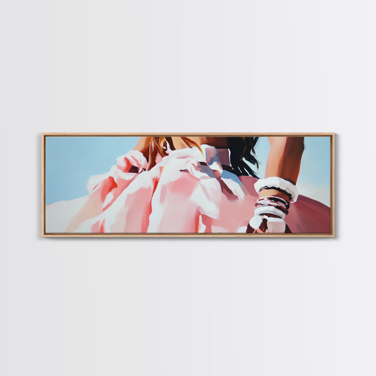 Boho Fashion Art, Flowing Dress Print, Pastel Aesthetic Painting, Minimalist Chic Decor, Large Canvas Print, Bedroom Wall Art