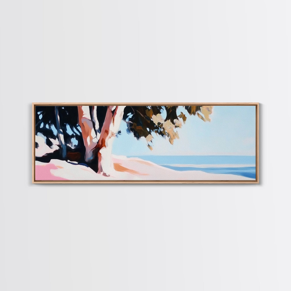 Coastal Serenity, Ocean View, Beach Art, Framed Canvas Print, Bedroom Wall Art, Modern Seascape, Relaxing Coastal Decor, Blue Tones