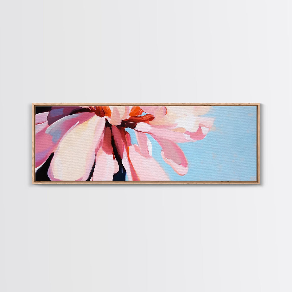 Pink Blossom, Floral Wall Art, Spring Bloom, Bedroom Decor, Pastel Aesthetic, Botanical Print, Framed Canvas Print, Modern Home Decor