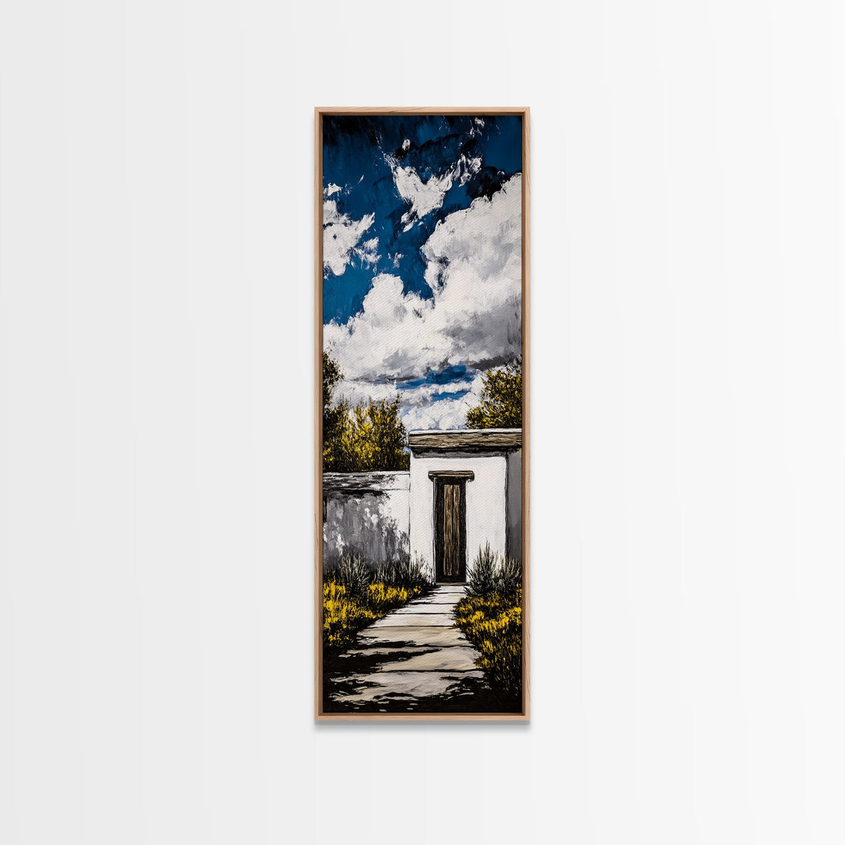 Modern Desert, Rustic Door, Southwest Home, Framed Canvas Print, Adobe House, Boho Decor, Minimalist Wall Art, Living Room Wall Art