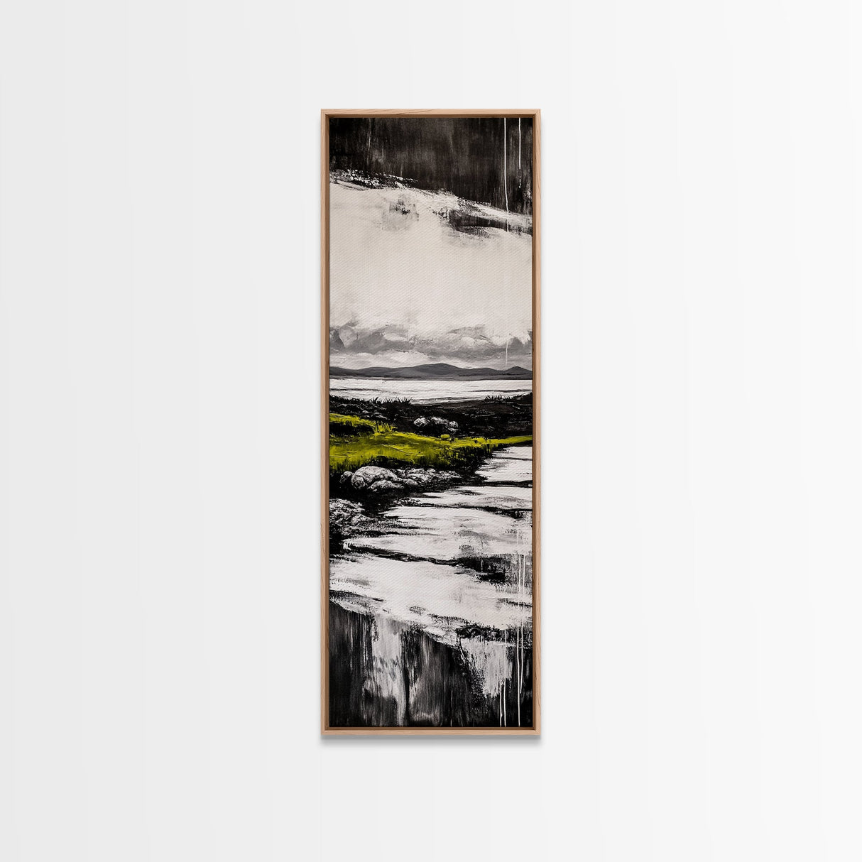 Black and White, Minimalist Landscape, Ocean View, Canvas Print, Modern Wall Art, Neutral Home Decor, Bedroom Artwork, Coastal Painting