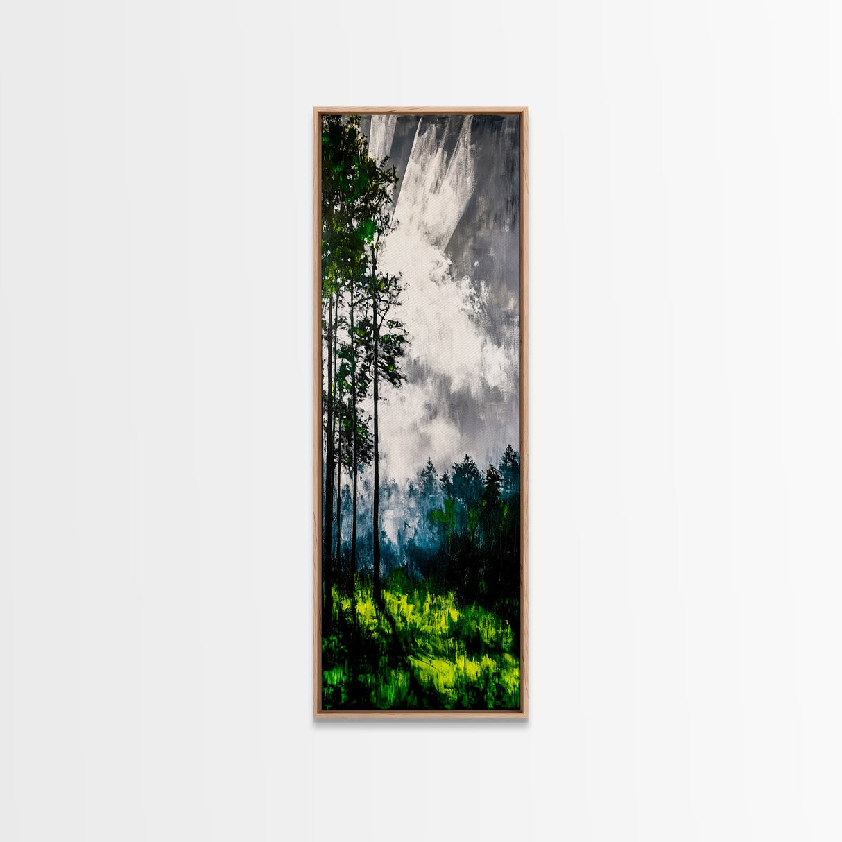 Misty Forest, Green Meadow, Sun Rays, Canvas Print, Nature Wall Art, Modern Landscape, Serene Decor, Living Room Art, Tranquil Home Decor