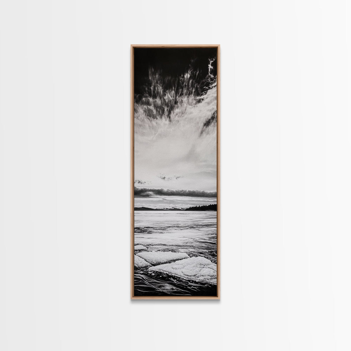 Monochrome Seascape, Minimalist Ocean Art, Black White Canvas Print, Coastal Home Decor, Large Wall Art, Beach Painting, Modern Artwork