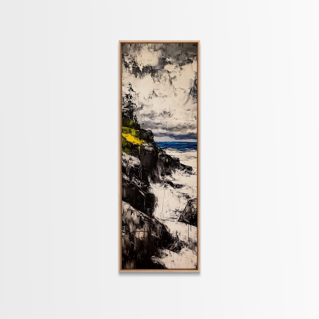 Coastal Cliff, Ocean Waves, Moody Seascape, Nautical Wall Art, Canvas Print, Beach House Decor, Modern Landscape, Living Room Art