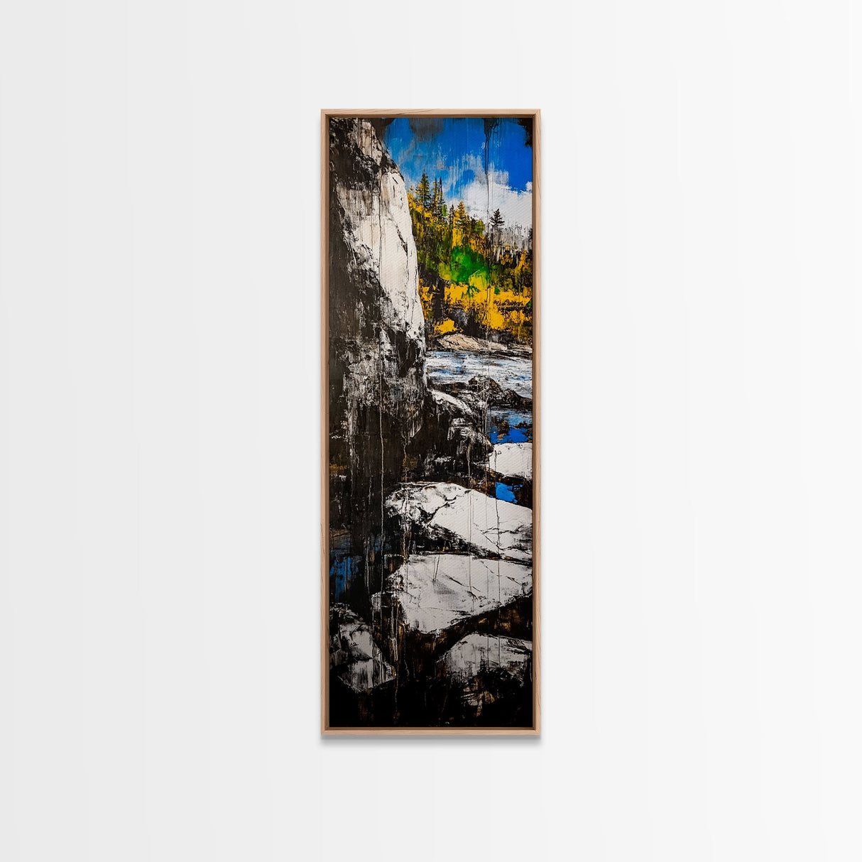 Rugged Cliffs, Rocky Shore, Coastal Scene, Framed Canvas Print, Seaside Decor, Nautical Wall Art, Ocean View, Beach House Decor