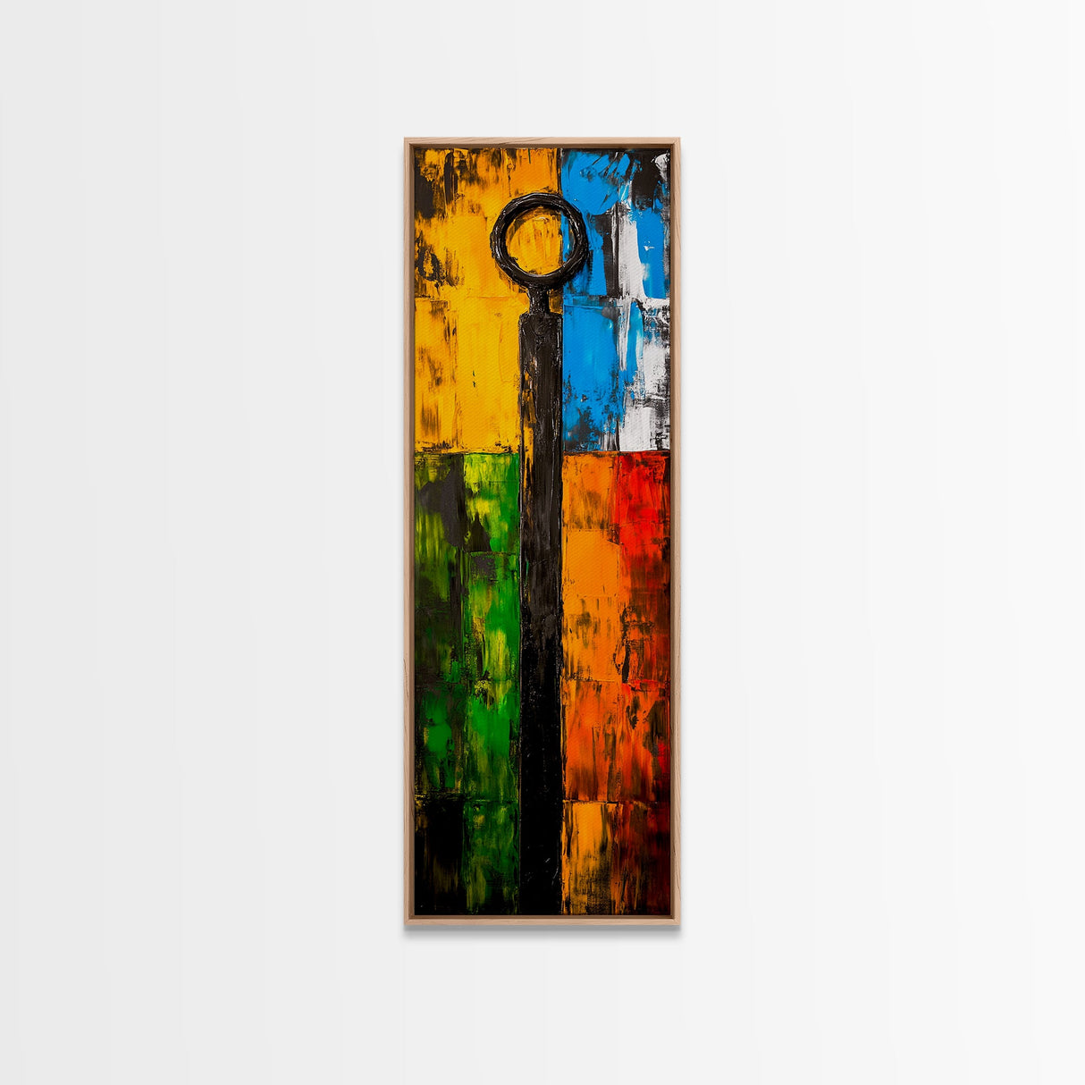 Vibrant Key Art, Colorful Modern Painting, Industrial Wall Decor, Rustic Home Accent, Unique Gift Idea, Framed Canvas Print