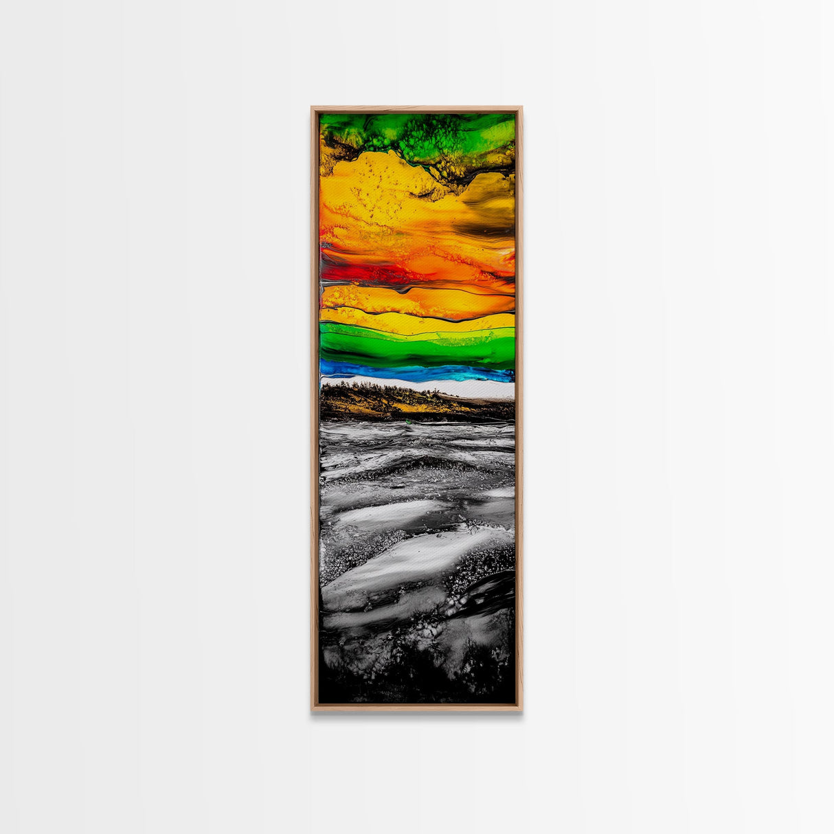 Vibrant, Sunset, Beach, Framed Canvas Print, Colorful Seascape, Tropical Wall Art, Sunset Painting, Living Room Decor, Ocean Art