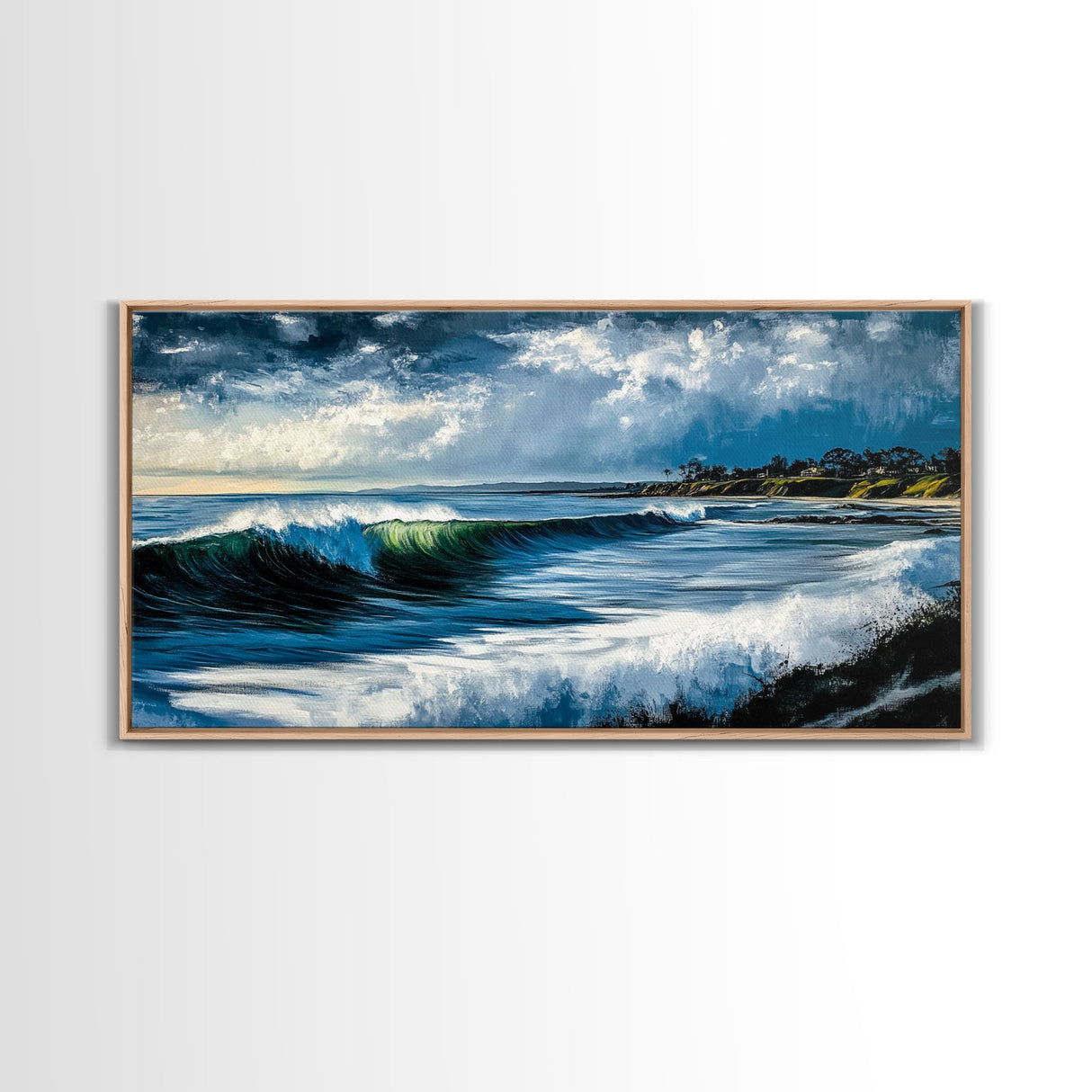 Stormy Waves, Dramatic Seascape, Canvas Print, Coastal Wall Art, Beach House Decor, Nautical Art, Moody Ocean Scene, Living Room Wall Art