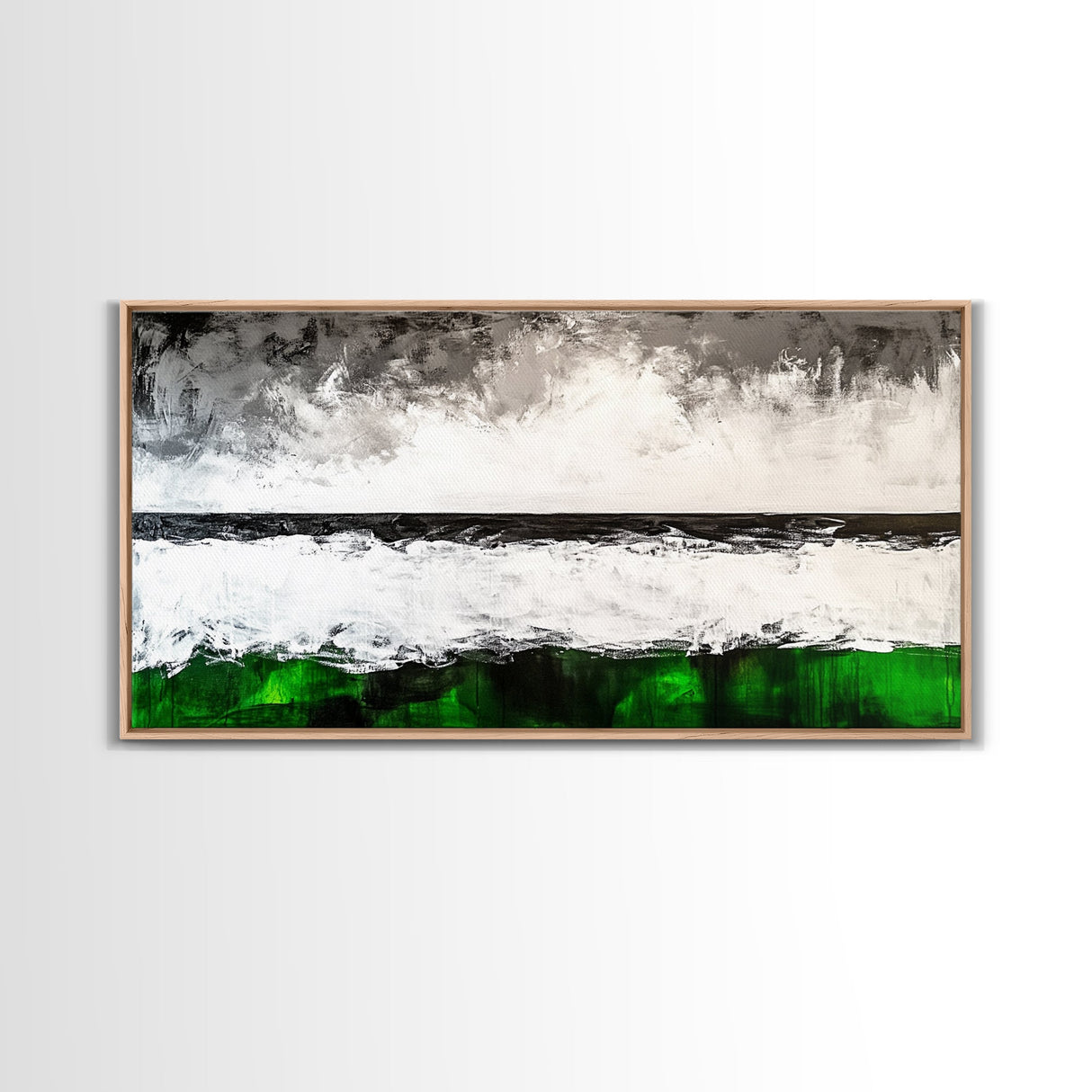Stormy Coast, Black and White Seascape, Dramatic Ocean Art, Canvas Print, Coastal Home Decor, Minimalist Wall Art, Moody Living Room Art