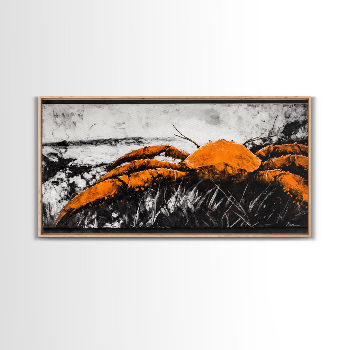 Giant Crab, Bold Coastal Art, Ocean Life, Canvas Print, Seafood Restaurant Wall Decor, Rustic Nautical Theme, Unique Living Room Artwork