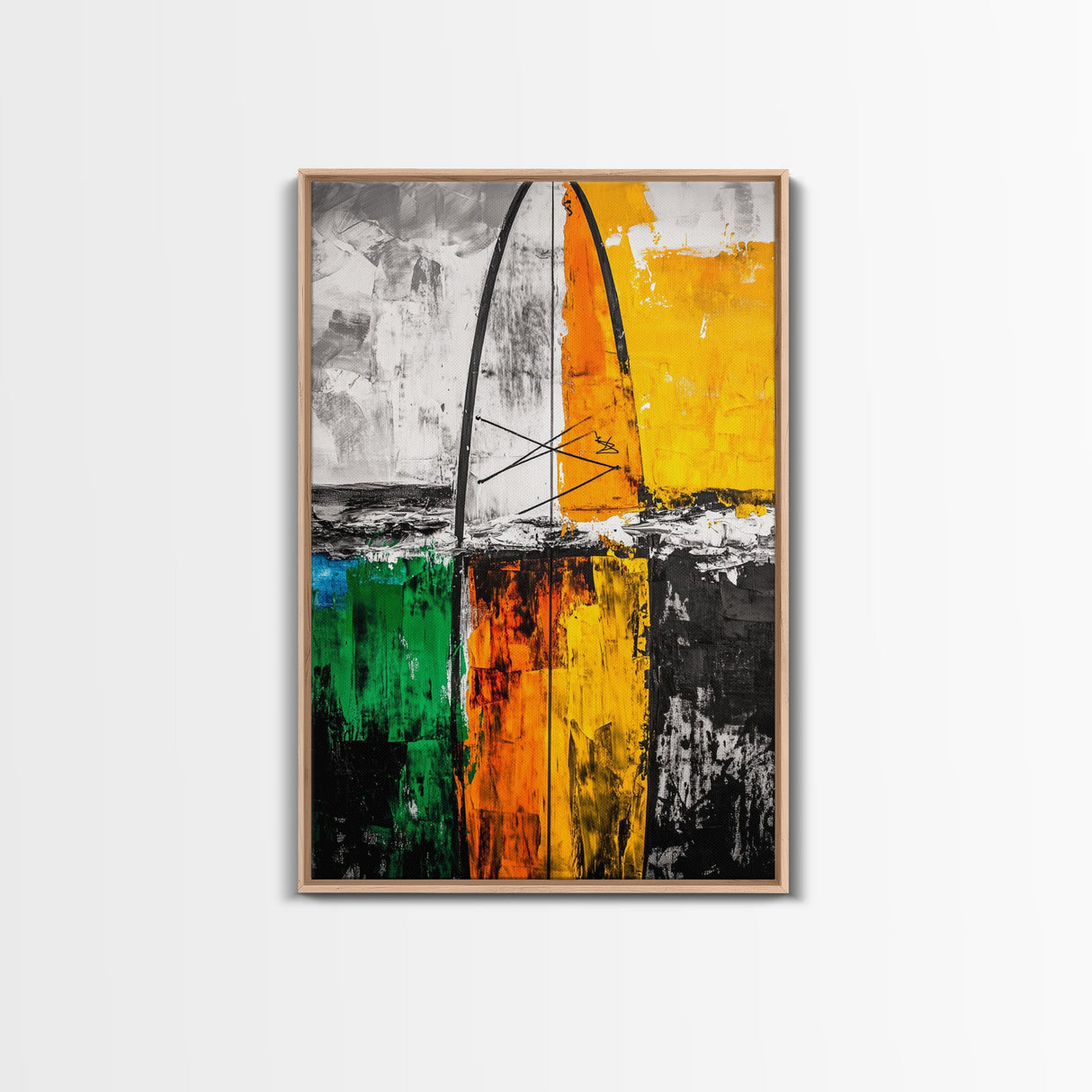 Surfboard Art, Coastal Wall Print, Beach House Decor, Nautical Aesthetic, Ocean Inspired, Contemporary Painting, Canvas Print