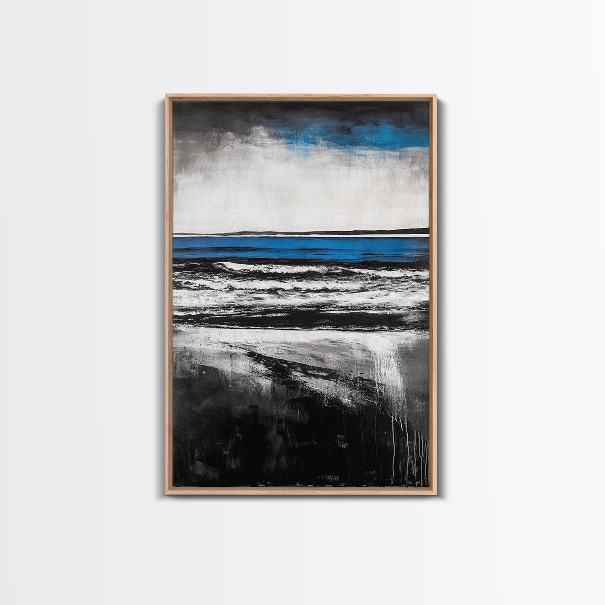 Ocean Waves, Minimalist Coastal Art, Seaside Wall Decor, Contemporary Beach Scene, Modern Home Artwork, Canvas Print