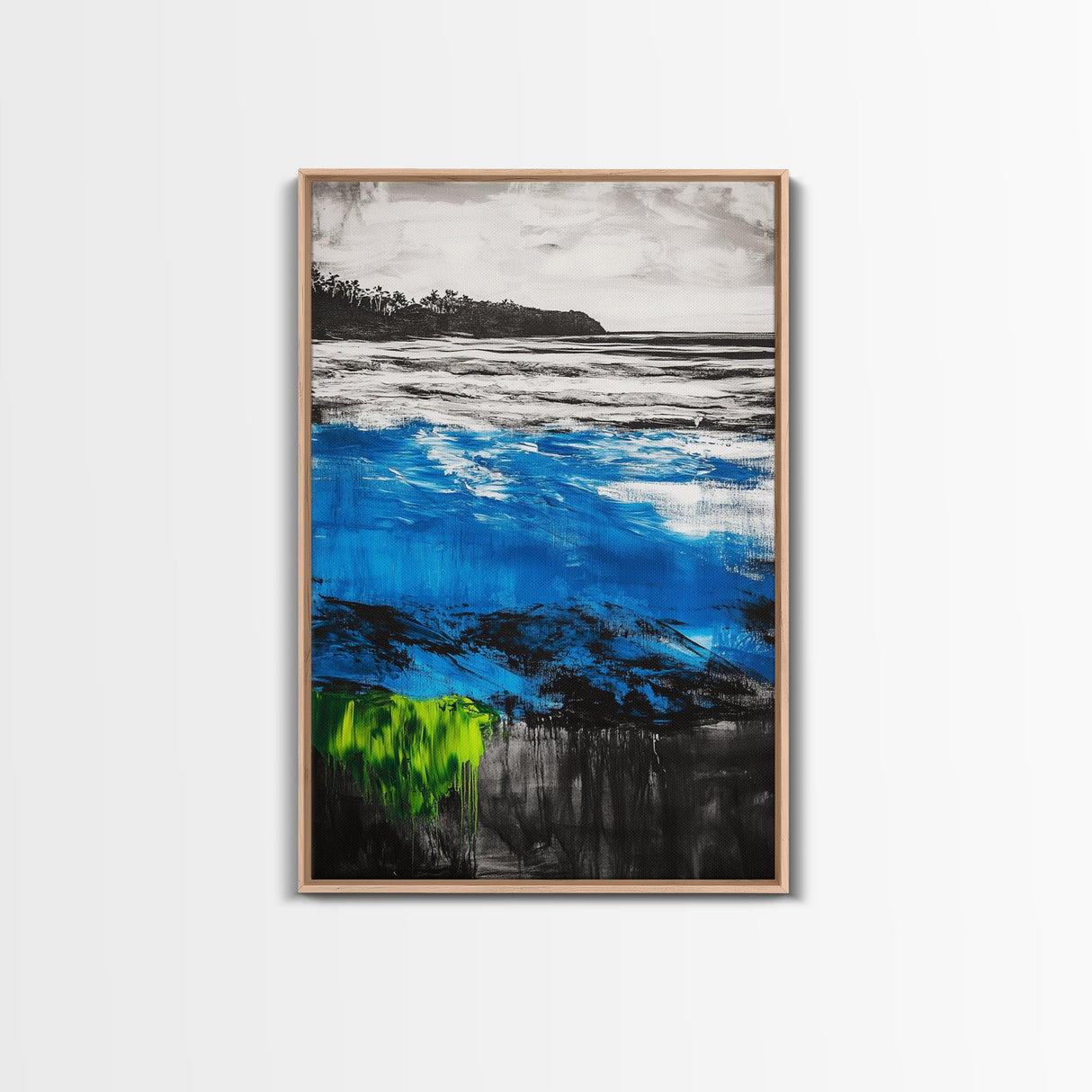 Ocean Waves, Seascape Canvas Print, Beach Wall Art, Coastal Home Decor, Living Room Artwork, Blue Abstract Painting, Nautical Art