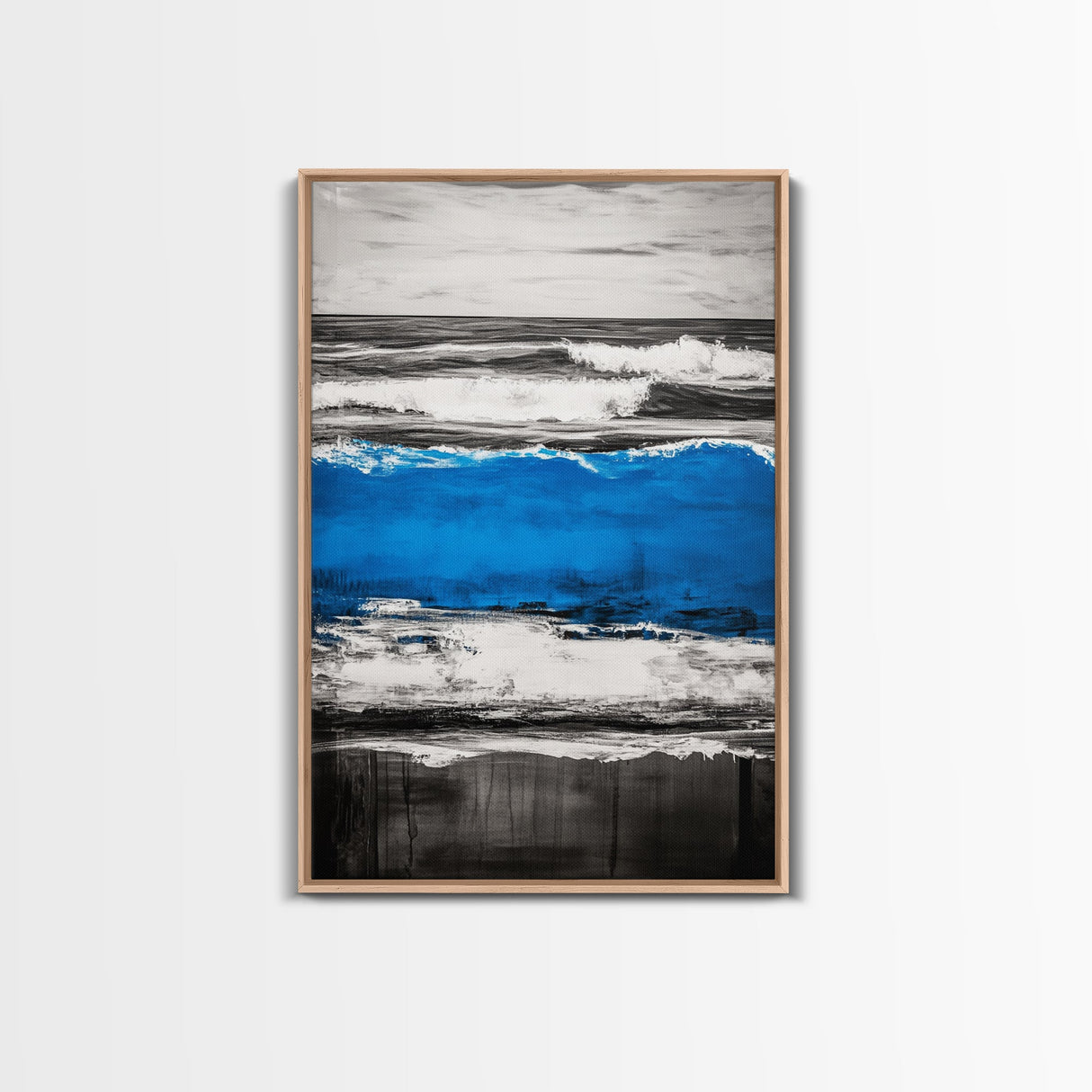 Rolling Waves, Beach Sunset, Blue Ocean, Canvas Print, Coastal Wall Art, Living Room Decor, Nautical Painting, Modern Seascape