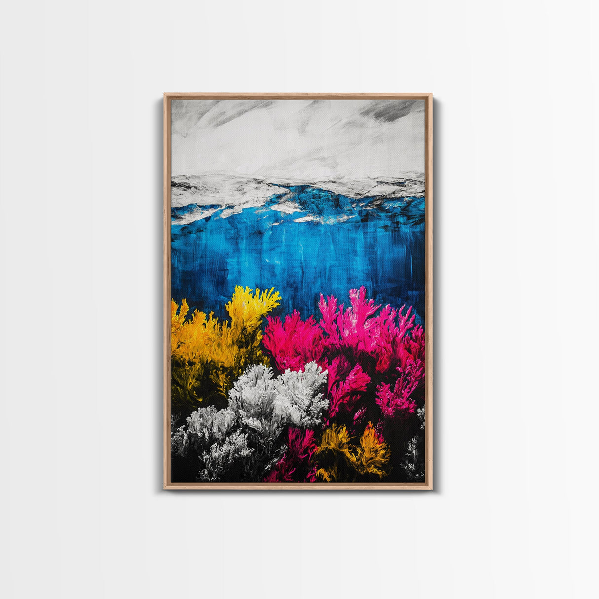 Coral Reef Print, Underwater Ocean Art, Coastal Wall Decor, Vibrant Marine Art, Nautical Wall Art, Beach House Decor, Framed Canvas Print