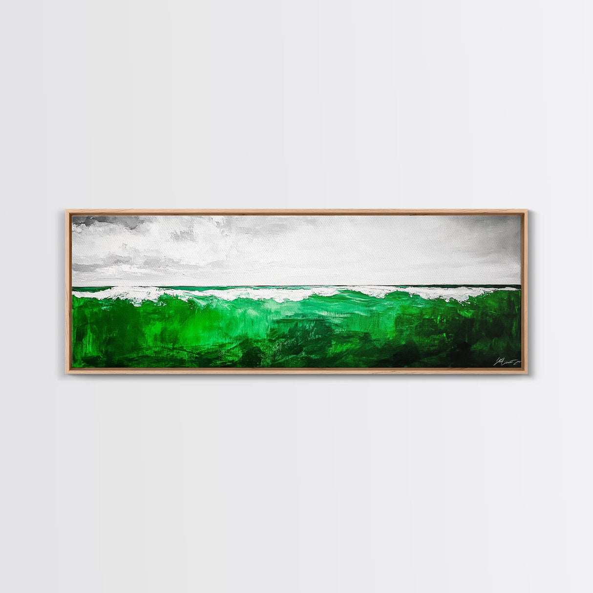 Ocean Wave, Green Sea, Coastal Art, Beach House, Canvas Print, Large Wall Art, Modern Seascape, Minimalist Decor, Bedroom Wall Art