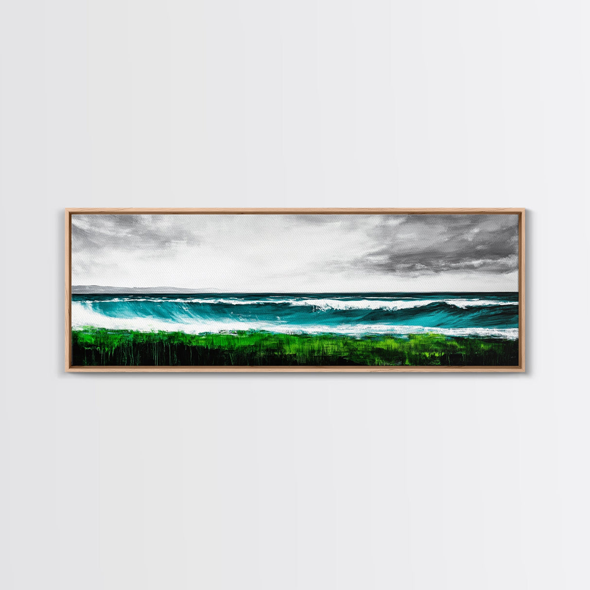 Ocean Waves, Seascape Art, Coastal Decor, Beach House, Framed Canvas Print, Large Wall Art, Modern Nautical, Living Room Art