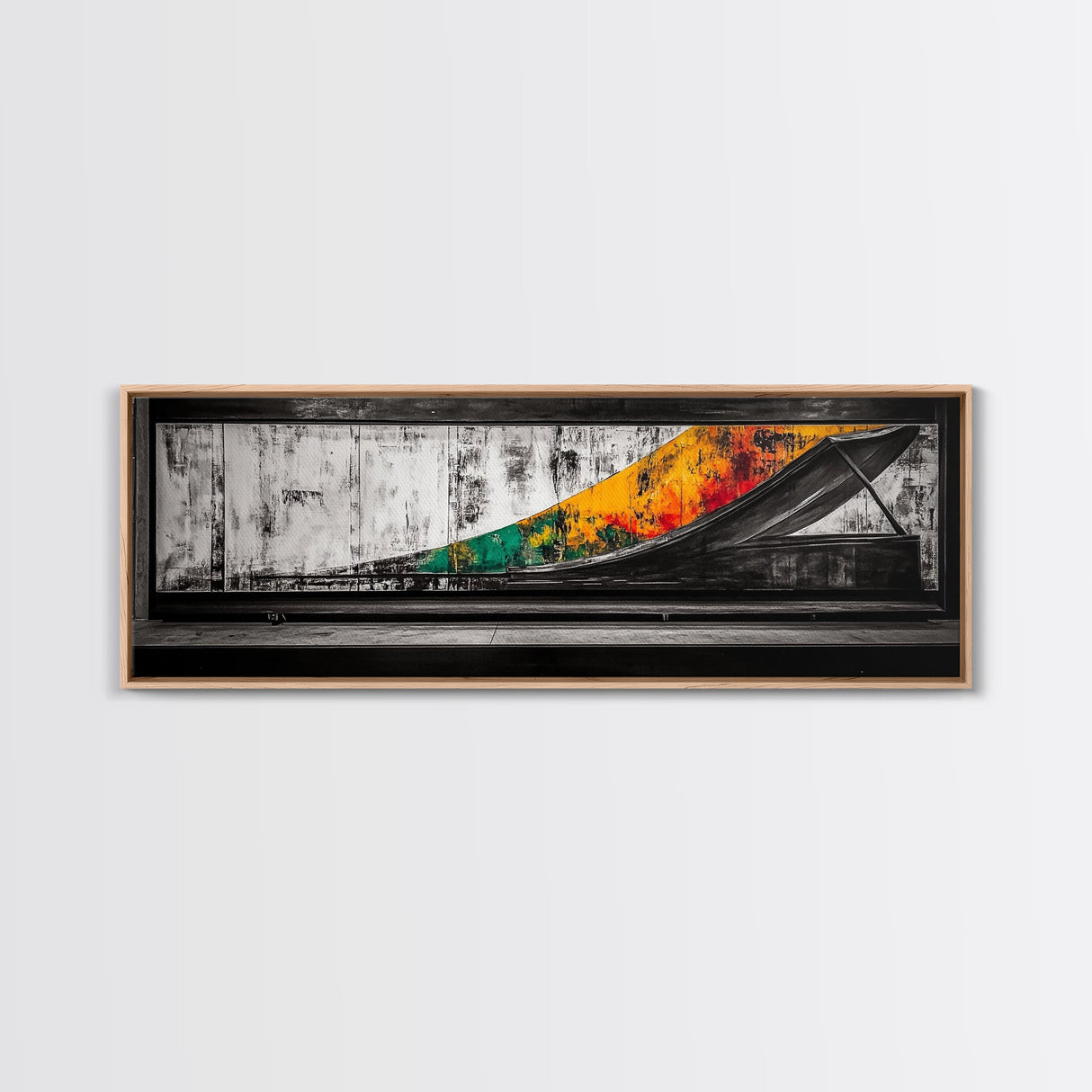 Industrial Ramp, Urban Minimalist, Canvas Print, Monochrome Wall Art, Modern Home Decor, Office Artwork, Geometric Abstract, Grayscale Painting