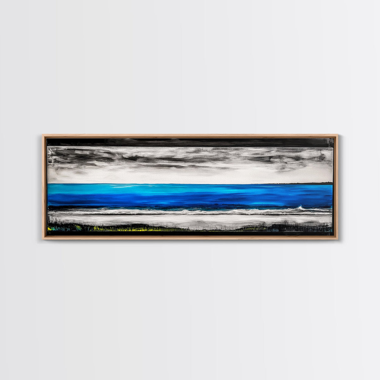 Wild Waves, Ocean Art Print, Coastal Home Decor, Abstract Seascape Painting, Nautical Living Room Art, Beach House Style, Framed Canvas Print
