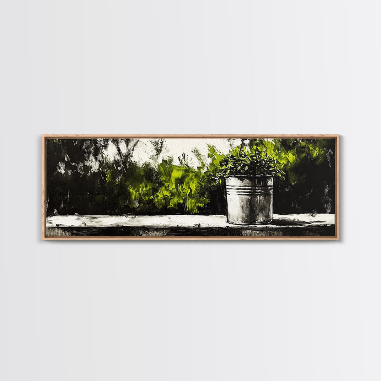 Potted Plant, Botanical Wall Art, Greenery Decor, Modern Minimalist Painting, Nature Inspired Home, Kitchen Wall Print, Canvas Print