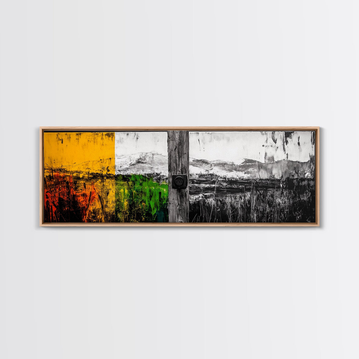 Rustic Landscape, Nature Wall Art, Farmhouse Decor, Cozy Autumn Aesthetic, Colorful Fields Painting, Framed Canvas Print, Living Room