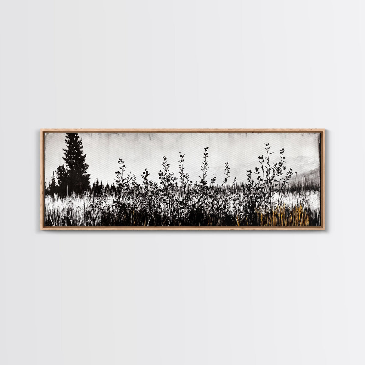 Wildflower Field, Rustic Landscape Art, Nature Print, Framed Canvas Print, Boho Wall Art, Living Room Decor, Autumn Art