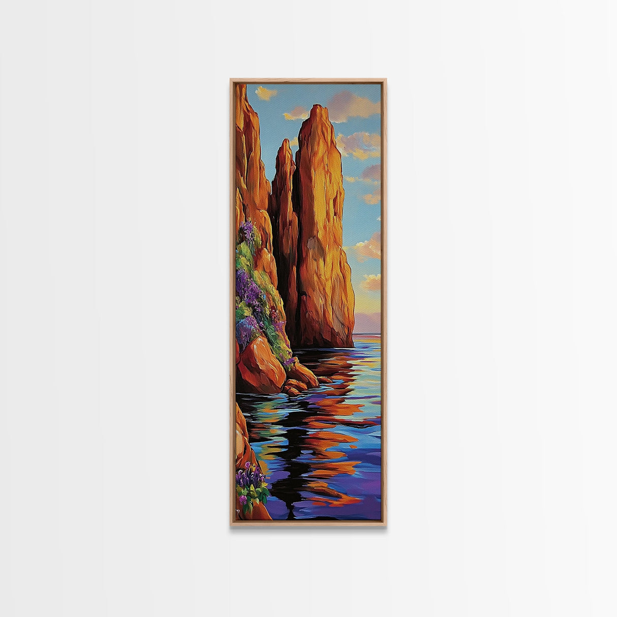 Cliffs, Ocean, Sunset, Majestic Seaside Rock Canvas Print, Bold Coastal Wall Art, Nature Lover Decor, Living Room or Office Art